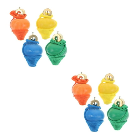 Masteelf 12 pcs Preschool Wooden Spinning Tops For Toddlers Education Gyroscope Toy Retro Toy For Kids Handheld Movement Toy