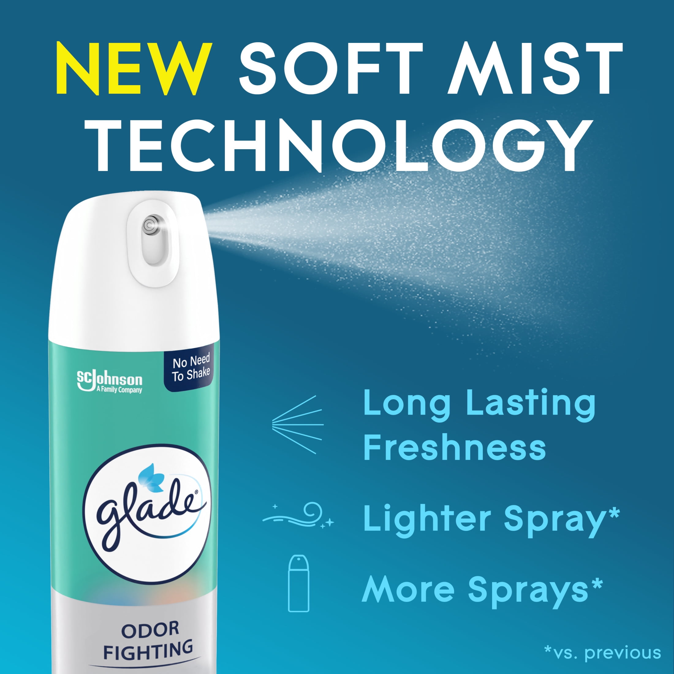 (6 pack) Glade Air Freshener Spray, Sky and Sea Salt scent, Infused with Essential Oils, 8 oz