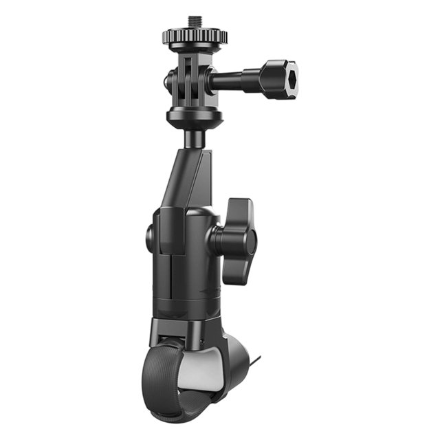 Soporte para cámara de acción de motocicleta, ángulo de visión ajustable, utilidad, seguro, cierre de , ligero, resistente, giratorio 360 grados.