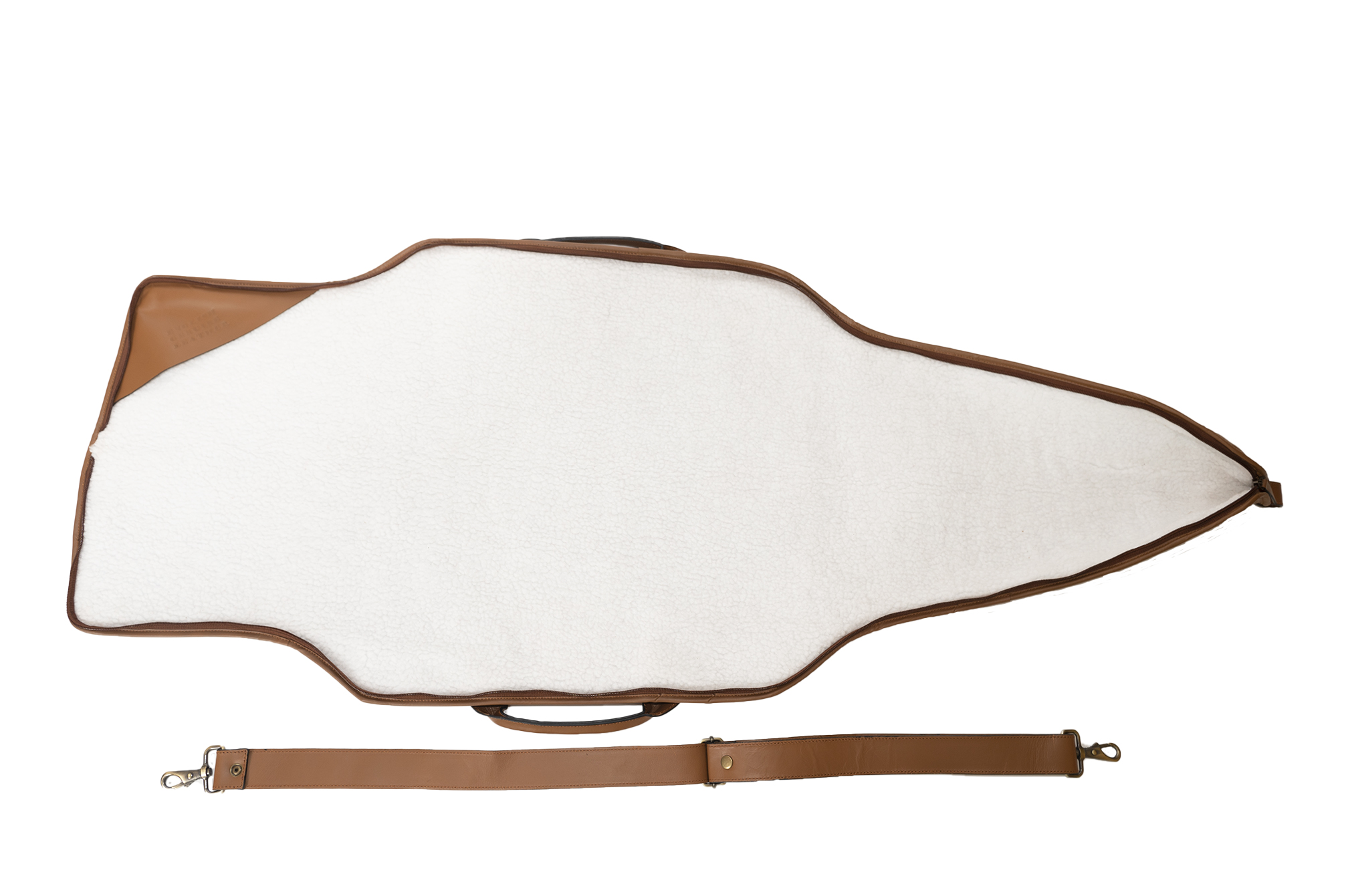 Handcrafted English Genuine Leather 50” Rifle Gun Shotgun Case Bag Tan