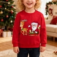 thumbnail image 2 of YunPes Merry Christmas Reindeer and Snowman Print Kids Casual Sweatshirt Crew Neck Top 18 Month Boy Sweater, 2 of 6