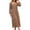 Coffee, variant on Luivaraty Long Sleeve Dress for Women Round Neck Maxi Dresses
