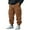 Brown, variant on Mens Fleece Cargo Sweatpants Heavyweight Elastic Waist Pants with Pockets Baggy Drawstring Jogger Pants