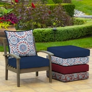 ARDEN Outdoor Deep Seat Cushion Set, 24 x 24, Water Repellant, Fade Resistant, Deep Seat Bottom & Back Cushion, Clark Blue
