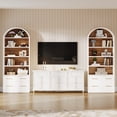 thumbnail image 4 of Tribesigns 77" Tall Arched Bookcase, 5-Tier Freestanding Wooden Bookshelf with File Cabinet Drawer, White, 4 of 8