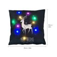 thumbnail image 2 of Graflsoa LED Christmas Linen Pillow Cover with Zipper, 45x45cm Glow Cushion for Sofa, Car, Bed, Window Decoration, Battery Powered (Pillow Not Included), 2 of 6
