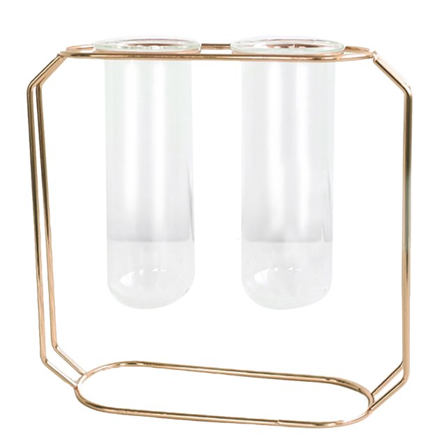 Coofit Flower Vase Decorative Clear Floral Vase Glass Planter with Stand Holder