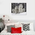 thumbnail image 5 of COMIO  Snow Wolf Canvas Wall Art - Wolf Family Sit on the Snowfield Painting Wild Animals Winter Forest Artwork Picture for Children Rooms Office Kitchen, 5 of 5