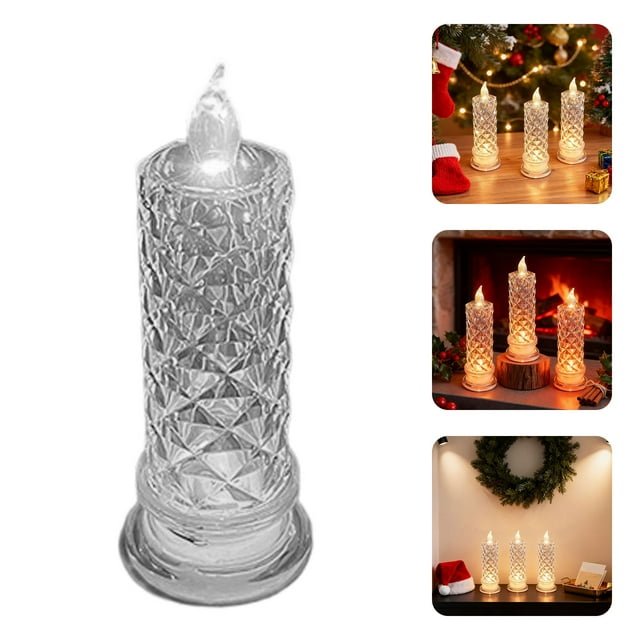 JJKBVCLO Flameless LED Candles LED Crystal Candles Flameless Crystal Candles Flickering Flameless Wedding Candles