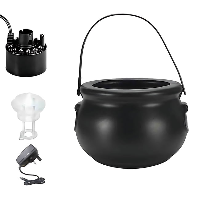 maskred Safe To Halloween Mist Maker With Changing LED Light For Kids Parties Easy To Plastic black UK Plug 1Set
