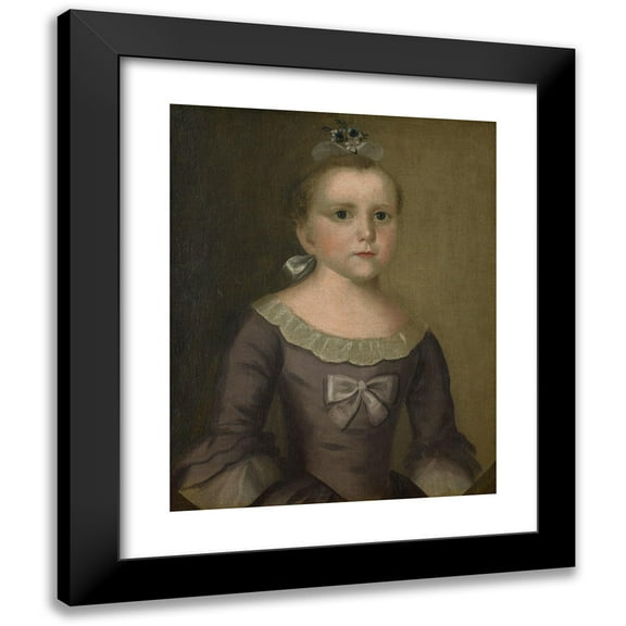 Joseph Badger 12x14 Black Modern Framed Museum Art Print Titled - Portrait of Abigail Gowen (1763)
