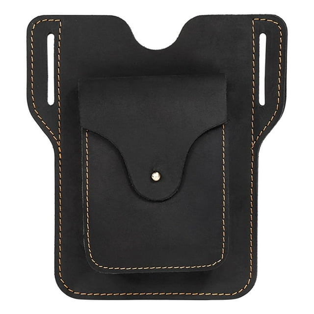 Riñonera multifunción con llavero, funda para cinturón, funda portátil e informal para teléfono negro 4