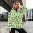 thumbnail image 4 of FOR U DESIGNS Green Cucumber Women's Oversized Hoodie Loose Fit Soft Pullover Hooded Sweatshirt Size S Long Sleeve Hoodies for Women with Designs Polyester Fall, 4 of 7