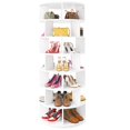 thumbnail image 5 of 7-Tier Spinning Shoe Rack Tower, Homieasy 360 Revolving Shoe Rack Organizer for Closet, Display Lazy Susan ,Storage Carousel, Vertical MDF Handbag Rotate Shoes Closet Organization, White, 5 of 9