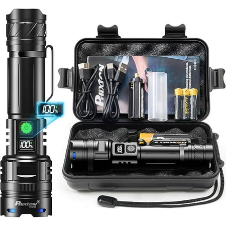 Rechargeable Flashlights 1000000 High Lumens Single One Mode Super Bright, High Powered LED Flashlight USB C, High Beam 3280 ft Long Lasting Powerful Heavy Duty Strong Flash Light For Security Hiking