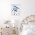 thumbnail image 4 of Blue Floral Wall Art for Living Room,Vintage Flower and Butterfly in Vase on Rustic Wood Canvas Wall Art Country Wildflower Framed Wall Art for Bedroom Bathroom Wall Decor,16L X 12W inches, 4 of 6