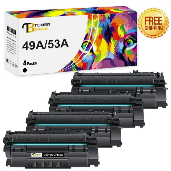 Toner Bank 4-Pack Compatible Toner Replacement for HP 49A Q5949A 49A LaserJet 1160 1160LE 1320 1320N 1320TN 1320NW 3390 3392 Printer Toner Ink Black
