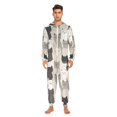 thumbnail image 3 of FORMRS Onesies Pajama for Adults Unisex Hoodie Winter Jumpsuit One Piece Sleepwear, Sizes S-2XL, Beige Cute Cats, 3 of 7