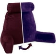 thumbnail image 3 of Mauve Purple Cover ONLY for Husband Pillow Cowboy Aspen Edition Two-Sided Microsuede/Microfiber for Big Reading Support Bed Rest Sitting Pillow with Arms - Set Includes Detachable Neck Roll Cover, 3 of 10