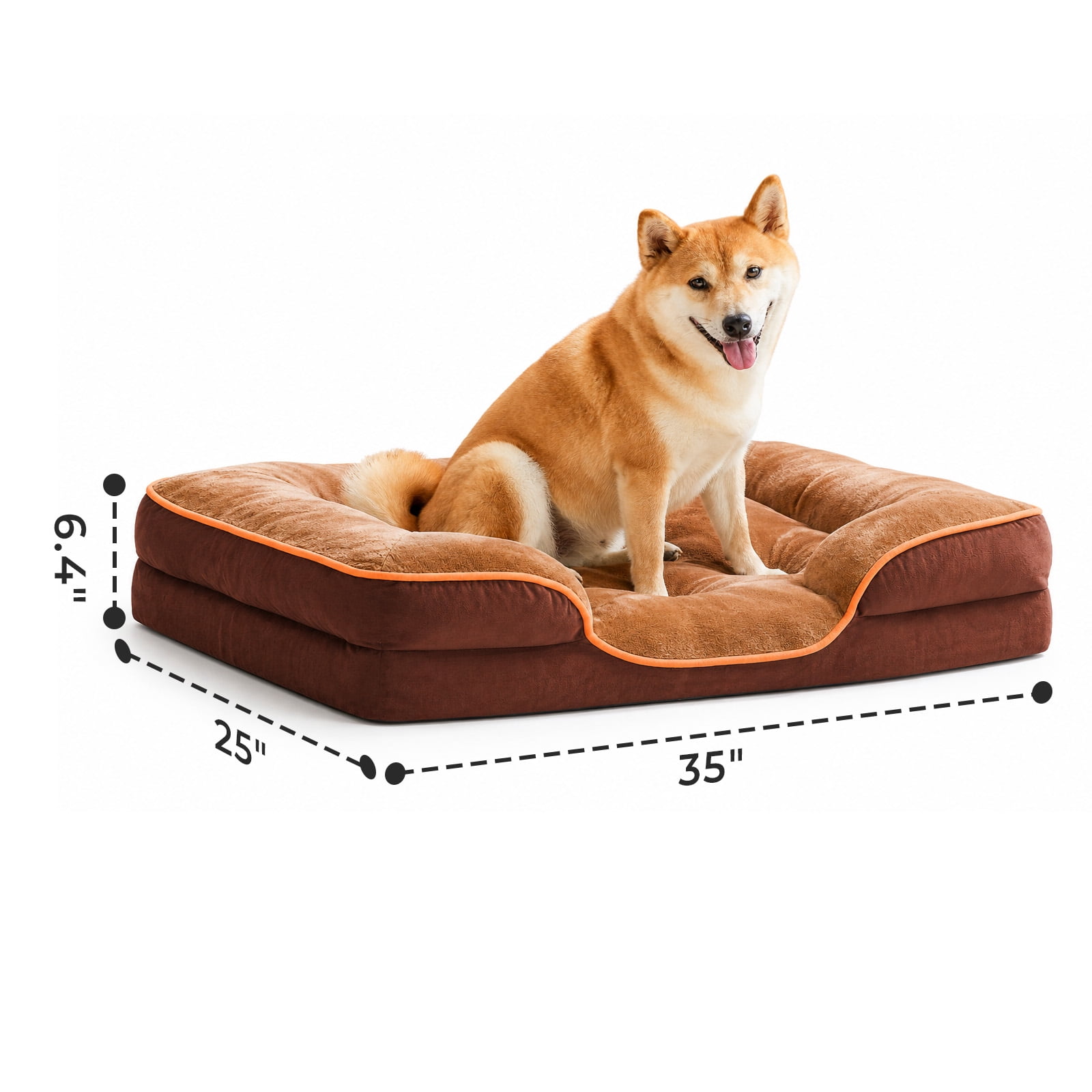 Alvantor L/XL Orthopedic Dog Bed for Extra Large Dogs & Cats with Washable Removable Cover Non-Slip Base Waterproof Liner, Pet Bed with Sides