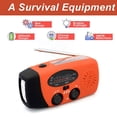 thumbnail image 1 of Outdoor Multifunction Radio Hand Crank Solar USB FM/ AM/ NOAA WB Weather Radios Emergency LED Flashlight Power Bank Receiver Orange without Bag, 1 of 6
