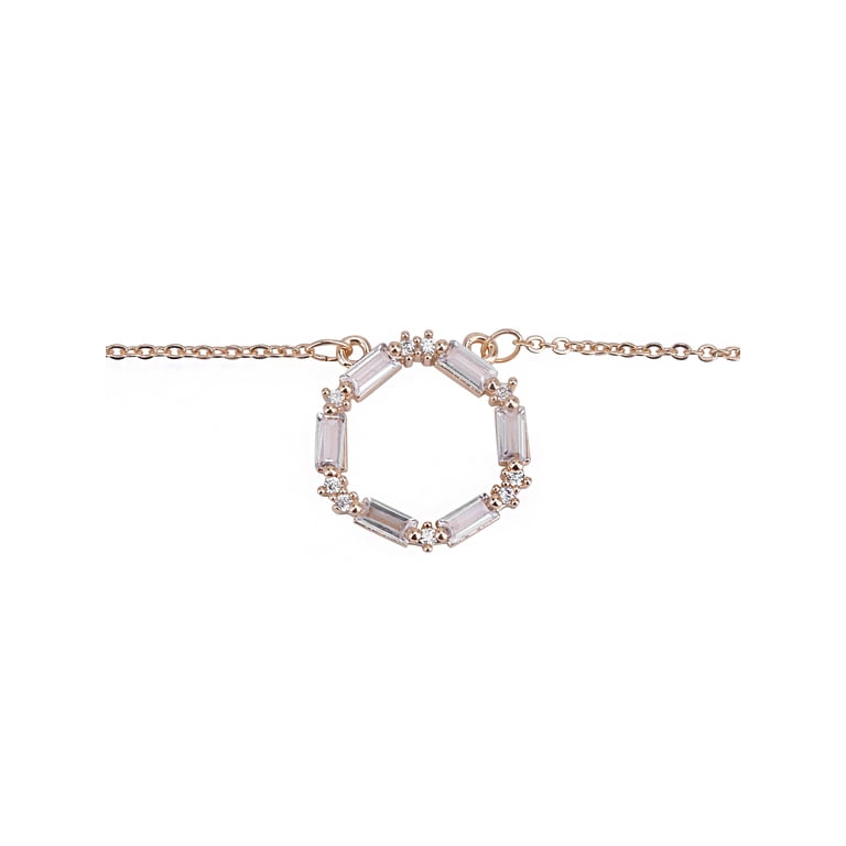 Time and Tru Gold Tone Baguette Crystal Pendant Necklace photo 3