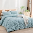 thumbnail image 3 of BESTOUCH Duvet Cover Set King 100% Washed Cotton Linen Feel Soft Chic Lightweight 3Pcs (Hushed Green, 104"x90"), 3 of 8