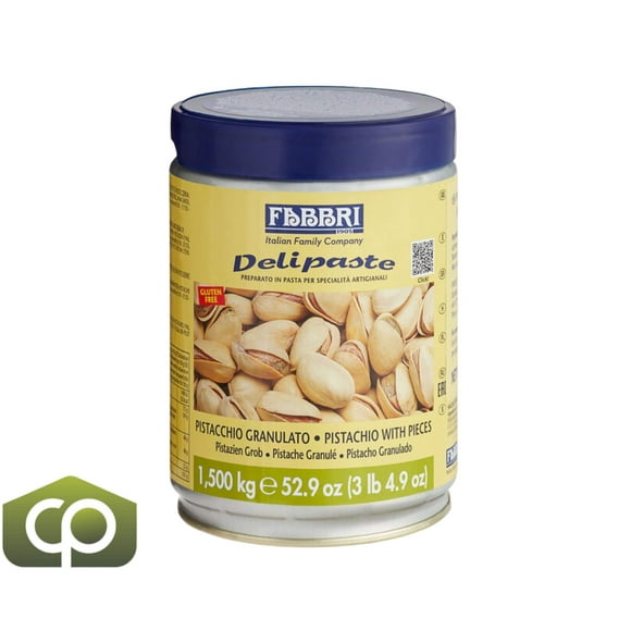 Fabbri Delipaste Pistachio with Pieces Flavoring Paste, Professional Italian Gelato & Pastry Base, 1.5 kg (1500 g) Tin