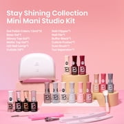 Beetles Mini Mani Studio Gel Nail Polish Starter Kit with UV Lamp, Cozy Elegance Shades, 12 Colors
