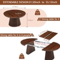 thumbnail image 5 of Walnut Extendable Oval Coffee Table | Multi-Functional Design | Safe Rounded Edges | Simple North American Style, 5 of 9