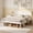 White, variant on Costway Twin Size Wooden Platform Bed Frame with Headboard Mattress Foundation Walnut
