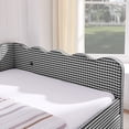 thumbnail image 6 of Harper & Bright Designs Queen Size Gingham Daybed with Storage Drawers, Linen Sofa Bed Frame with USB Port for Living Room and Bedroom, Black, 6 of 14