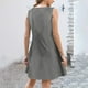 thumbnail image 4 of Camisón de poliéster para mujer, vestido de tirantes con cuello en V y botones para vacaciones de primavera y verano., 4 of 7