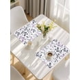 thumbnail image 5 of Grey Purple Botanical Placemats Set of 8, Watercolor Spring Floral Summer Leaf Placemats for Dining Table, Place Mats for Kitchen Tabletop, Waterproof Wipeable Dining Table Mats Set, 5 of 9