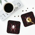 thumbnail image 4 of Vsdgher Spider On The Web Leather Coasters for Drinks, Durable Drink Coasters 4 Set for Tabletop Protection, Luxurious Home Décor and Housewarming Gift ( {designName})Square, 4 of 6
