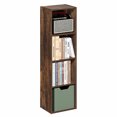 thumbnail image 2 of Furinno PASIR Book Shelf, 4-Tier Bookcase, Bookshelf, Open Storage Shelf, 9 x 12 x 42 Inches, for Home Office, Living Room, Amber Oak, 2 of 5