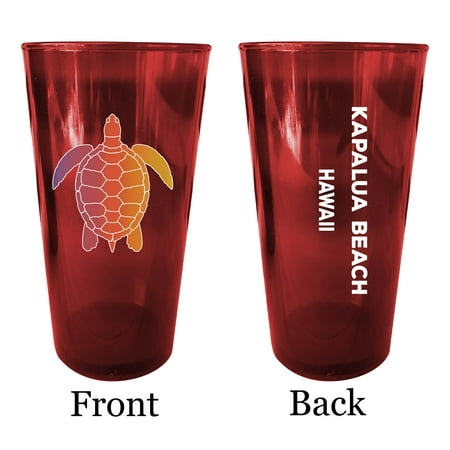 

Kauai Beach Drive California Souvenir 16 oz Red Plastic Pint Glass 4-Pack