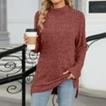 thumbnail image 4 of Tdoqot Womens Turtleneck Sweater- Lightweight Casual Long Sleeve Pullover Oversized Fall Knit Sweater Orange Size L, 4 of 7