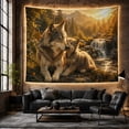 thumbnail image 6 of Large Adult Wolf With Wolf Resting Together Wilderness, Mystical Fantasy for Space Lovers, Galaxy Room Decor, Thanksgiving Hostess Gift, Tapestry Wall Hanging for Bedroom and Dorm, 6 of 7