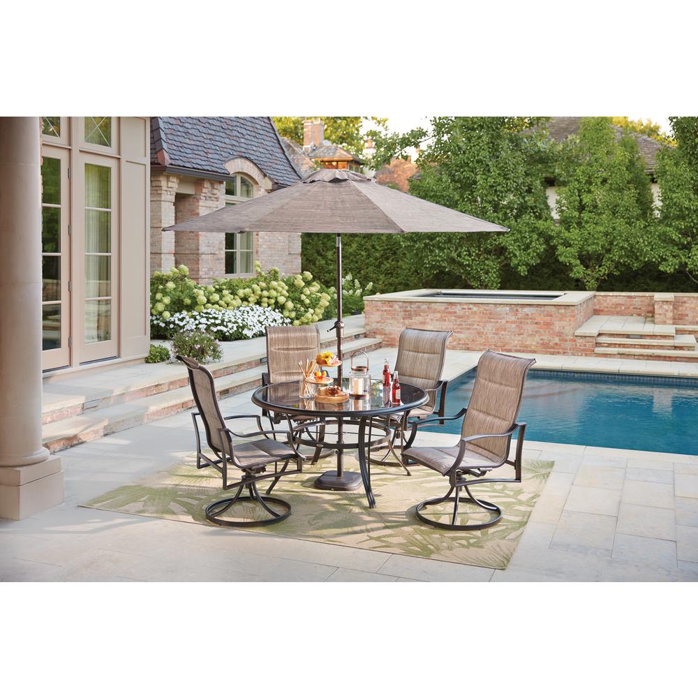 Refurbished Hampton Bay Yjauc 171 St Statesville 9 Ft Steel Crank And Tilt Round Patio Umbrella In Heather Gray Walmart Com Walmart Com