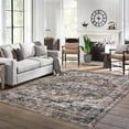 thumbnail image 3 of CAROMIO Area Rug Vintage Distressed Machine Washable Area Rug for Living Room Bedroom Traditional Medallion Floral Non Slip Stain Resistant Accent Rug, 5' x 7' Brown, 3 of 7