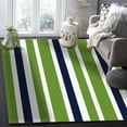 thumbnail image 5 of Geometric Area Rug 5'x8' Green Navy Blue White Geometric Stripes Washable Area Rugs Non Shedding Floor Carpet Rubber Backing Non-Slip Indoor Mats for Living Room Bedroom Kitchen, 5 of 8