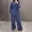 Dark Blue, variant on Linen Sets for Women 2 Piece Women's Cotton Linen Set 2 Piece Button Down Long Sleeve Top Wide Leg Pants Casual Comfort Fit Womens Lounge Wear Brown L