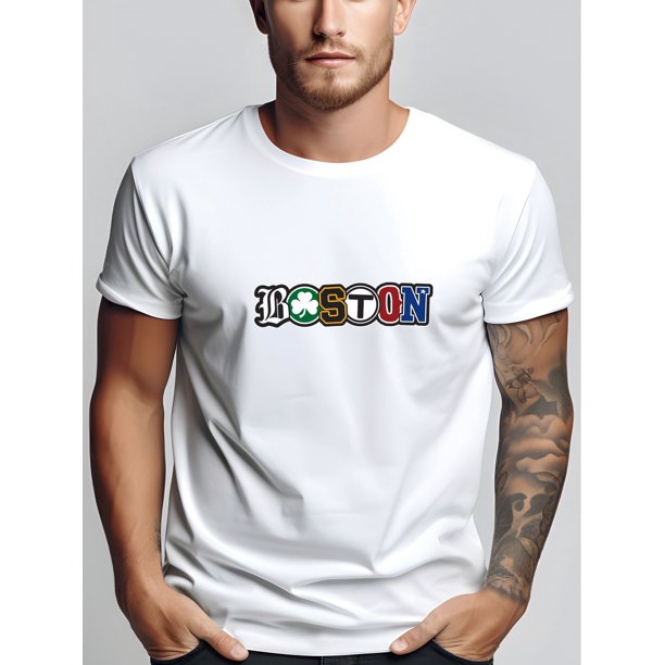 Camiseta deportiva informal de moda con estampado para hombre