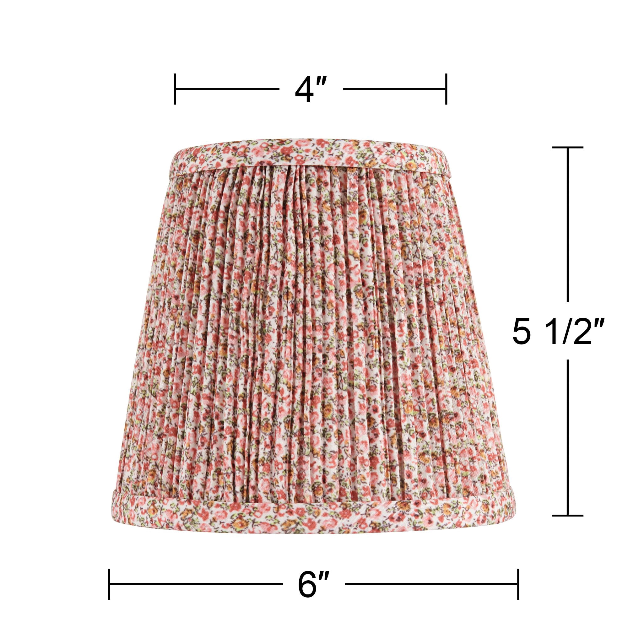 Springcrest 4" Top x 6" Bottom x 5 1/2" High x 5 1/2" Slant Lamp Shade Replacement Set of 8 Pink Blue Shirred Pleated Clip On