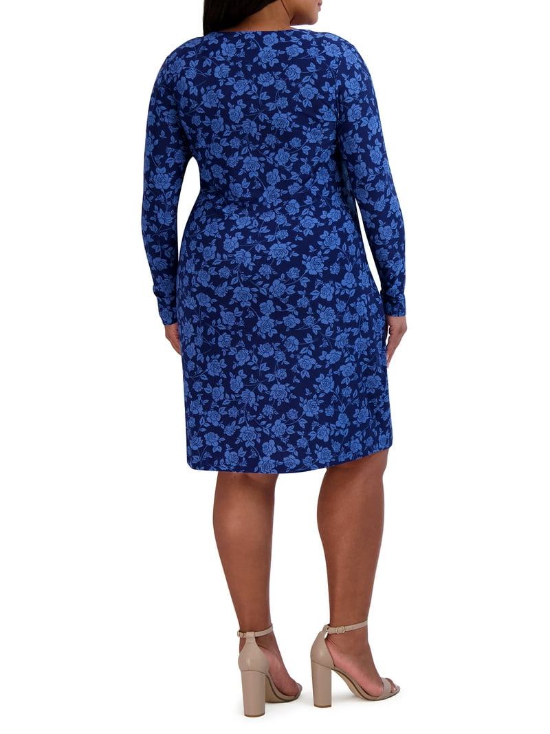 BCBG women's Ruched O-Ring Dress - Bodycon Fit, Long Sleeves - Walmart.com, image size:800x1067