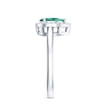 thumbnail image 3 of Rosec Jewels Lab Grown Emerald Teardrop Engagement Ring with Halo - Pear Shape Emerald Diamond Ring - AAAA Quality Certified, 925 Sterling Silver, US 7.00, 3 of 8