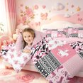 thumbnail image 4 of meiyoeat Pink Rustic Camouflage 7 Pieces Full Size Bedding Sets,Western Cowgirl Boots Print Full Size Bed in a Bag For Girl,Pink Reversible, 4 of 7