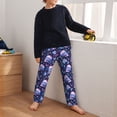 thumbnail image 5 of Wukai Blue Skull Crystal Print Teenagers' Pajama Pant Sleep Pajama Lounge Pant PJ Bottoms with Pockets and Button Fly(Available in Big & Tall)-XS(5-6), 5 of 6