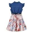 thumbnail image 5 of TiaoBug Kids Girls Floral A-line Summer Casual Dress Princess Denim Sundress 2-14 Pink 10, 5 of 7